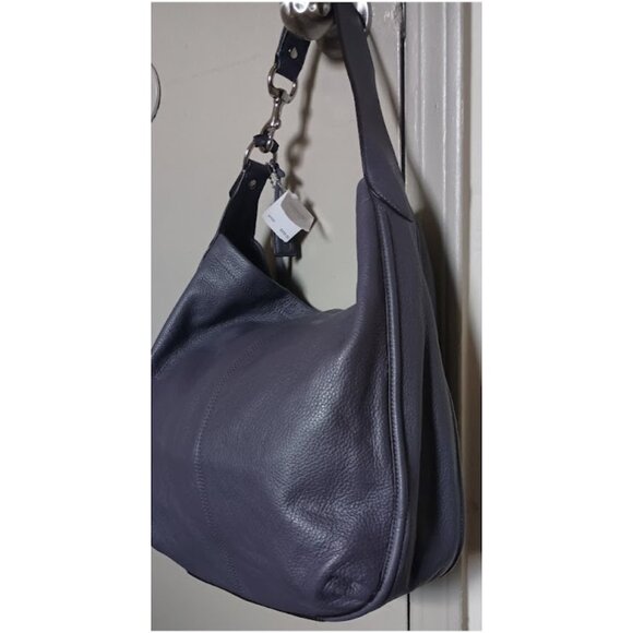 Coach Avery Slate Purple Pebbled Leather Tassel Hobo Bucket Bag - Picture 6 of 11
